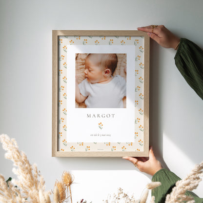 Affiche Naissance Portrait body fleuri photo N° 2