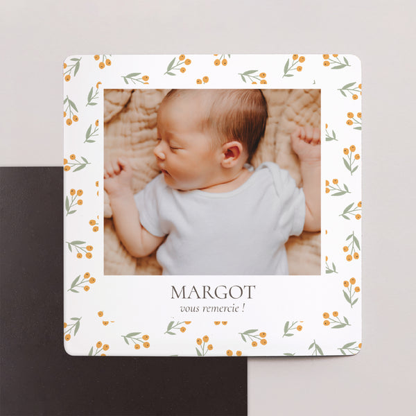 Remerciements Naissance Lot de 9, magnétique Body fleuri photo