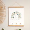 Affiche Naissance Portrait 30 x 40 cm Arc en fleurs Printanier photo N° 1