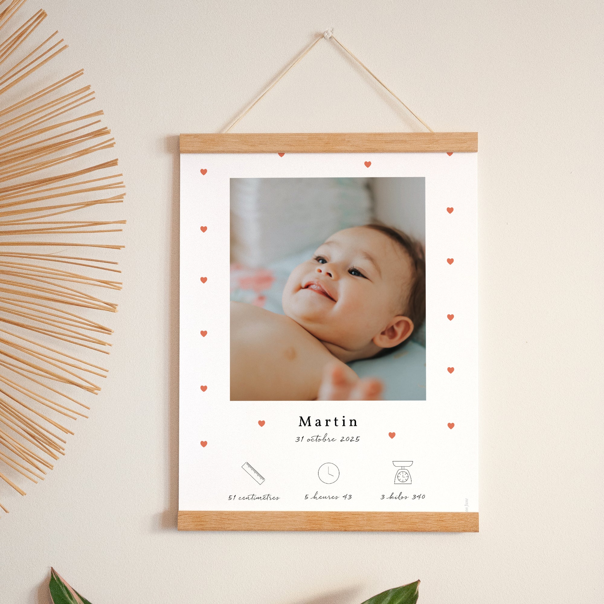 Affiche Naissance Portrait 30 x 40 cm Atout Coeur photo N° 1