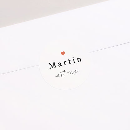 Sticker Naissance Rond Atout Coeur photo N° 1