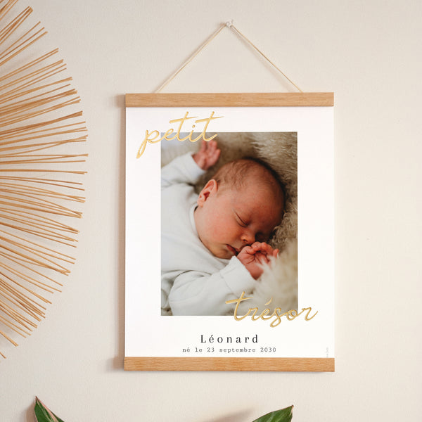 Affiche Naissance Portrait 30 x 40 cm Petit Trésor photo