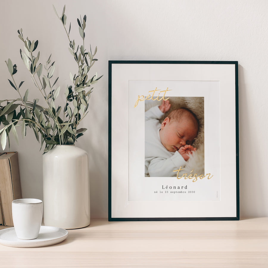 Affiche Naissance Portrait Petit Trésor photo