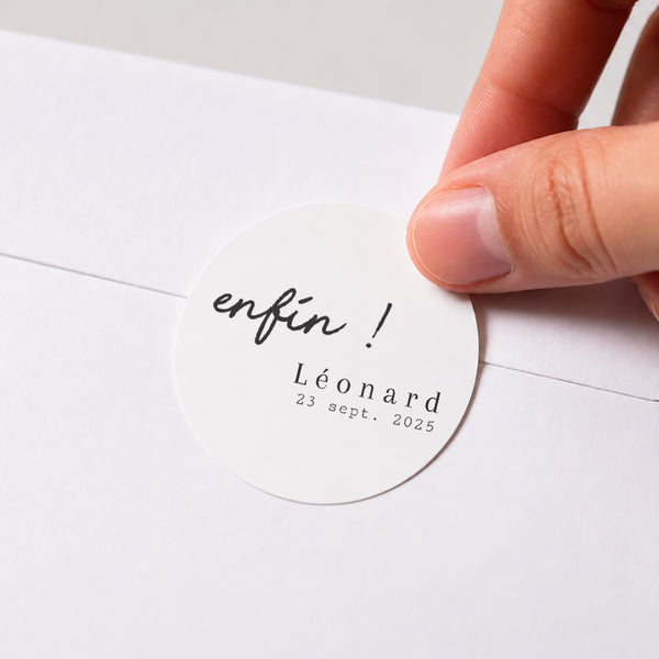 Sticker Naissance Rond Petit Trésor photo