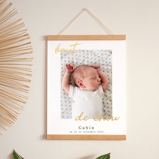 Affiche Naissance Portrait 30 x 40 cm Bout de chou photo