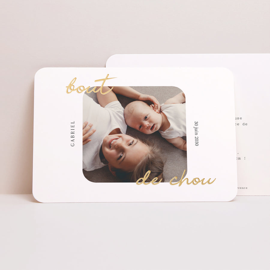 Faire-part Naissance Paysage, bords arrondis bout de chou photo