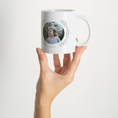 Mug Fin d'année Blanc Brin flocon et boule