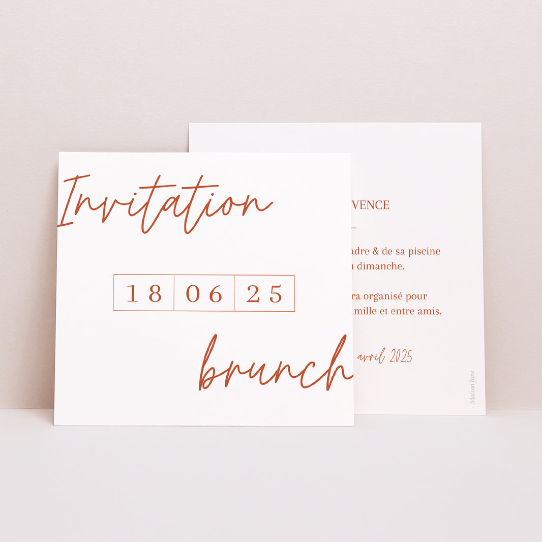 Invitations Mariage Carré Typographie élégante photo N° 1