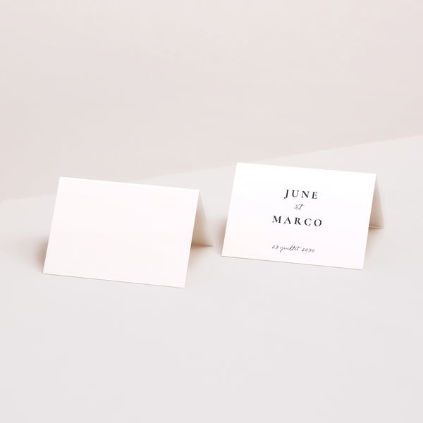 Marque-place Mariage 2 volets Trio & Typo photo