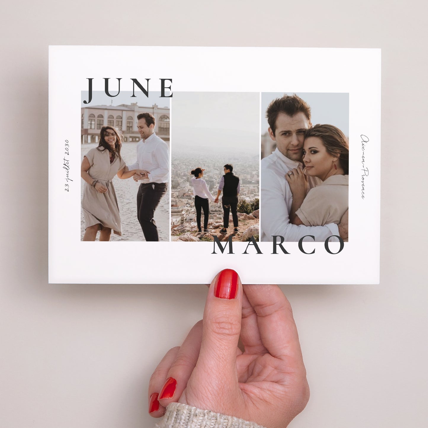 Faire-part Mariage Portrait Trio & Typo photo N° 3