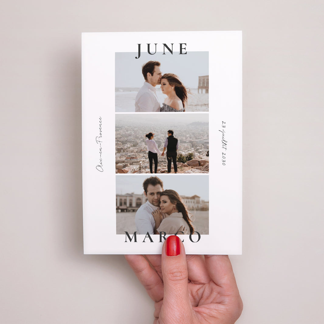 Faire-part Mariage Portrait Trio & Typo photo N° 2