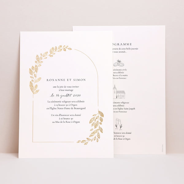 Faire-part Mariage Grand format rectangle Arche Végétale photo