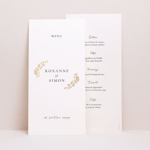 Menu Mariage Panoramique portrait Arche Végétale photo