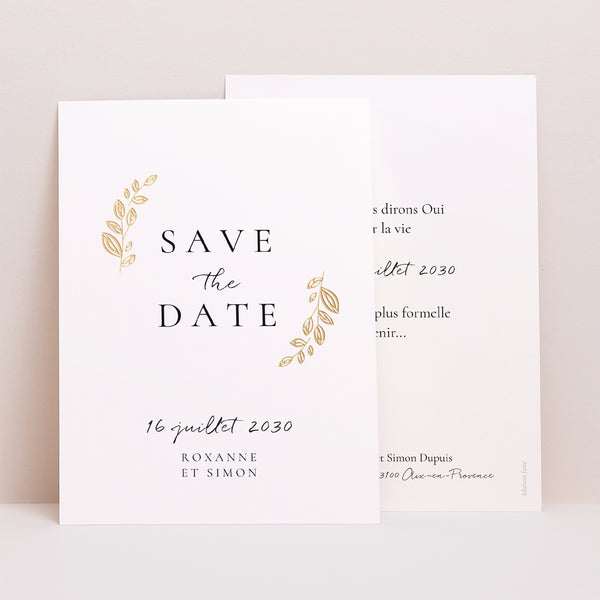 Save the date Mariage Portrait Arche Végétale photo