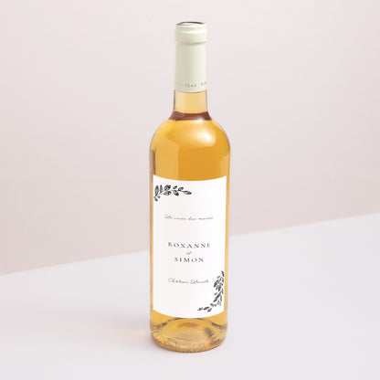 Etiquette bouteille Mariage Portrait Arche Végétale photo N° 1