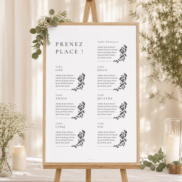 Plan de table Mariage Portrait Arche Végétale photo