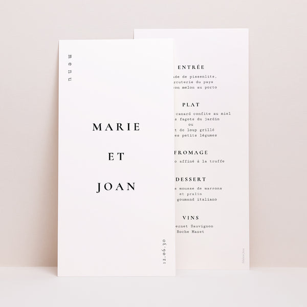 Menu Mariage Panoramique portrait Arche photo photo