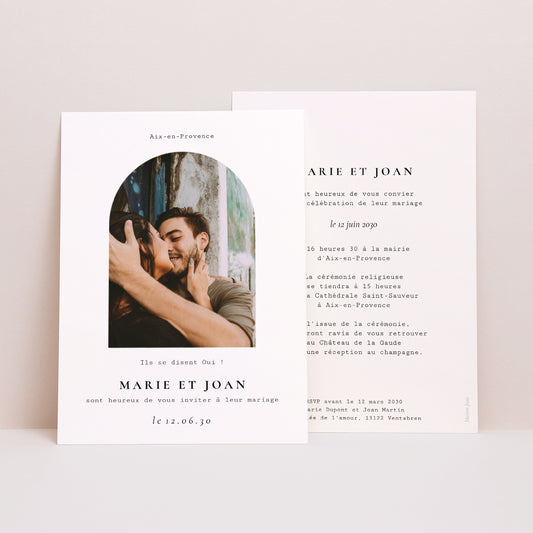 Faire-part Mariage Portrait Arche photo photo