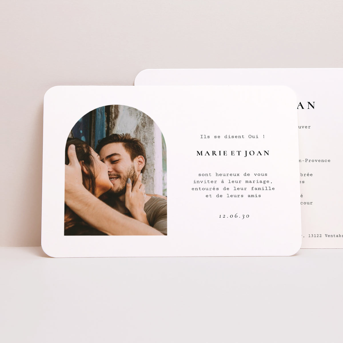 Faire-part Mariage Paysage, bords arrondis Arche photo photo