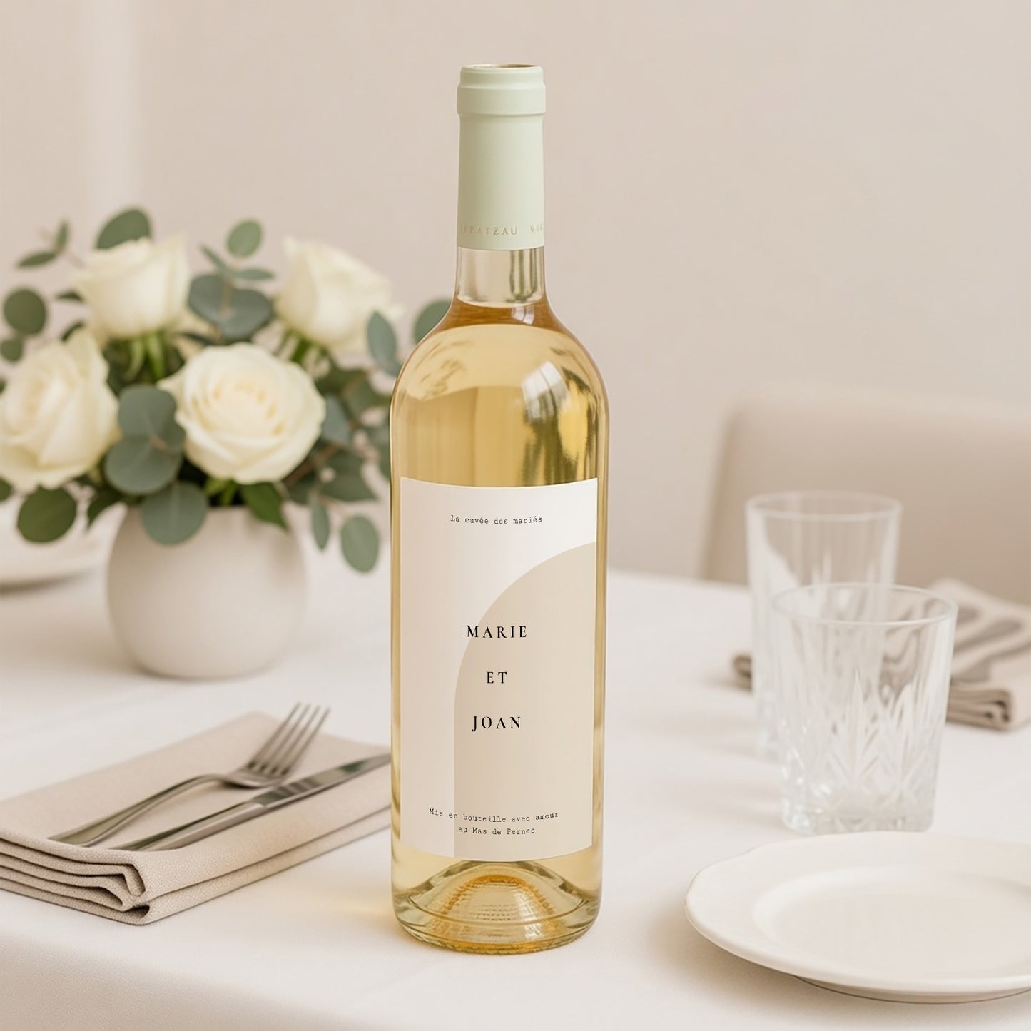 Etiquette bouteille Mariage Portrait Arche photo photo N° 2