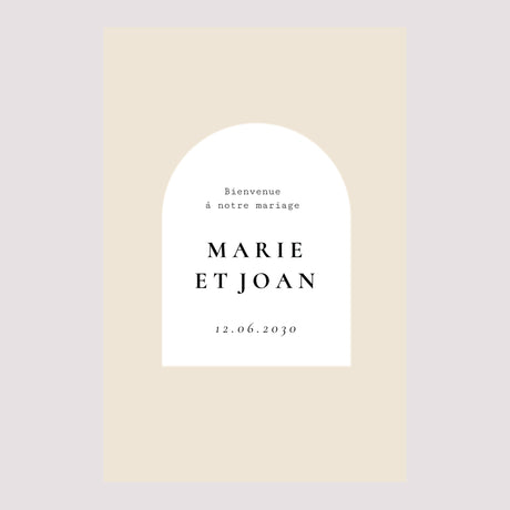 Panneau bienvenue Mariage Portrait 60 x 90 cm Arche photo