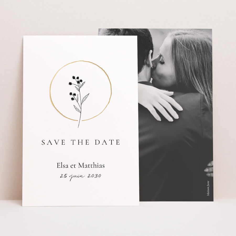 Save the date Mariage Portrait Alliance Végétale photo