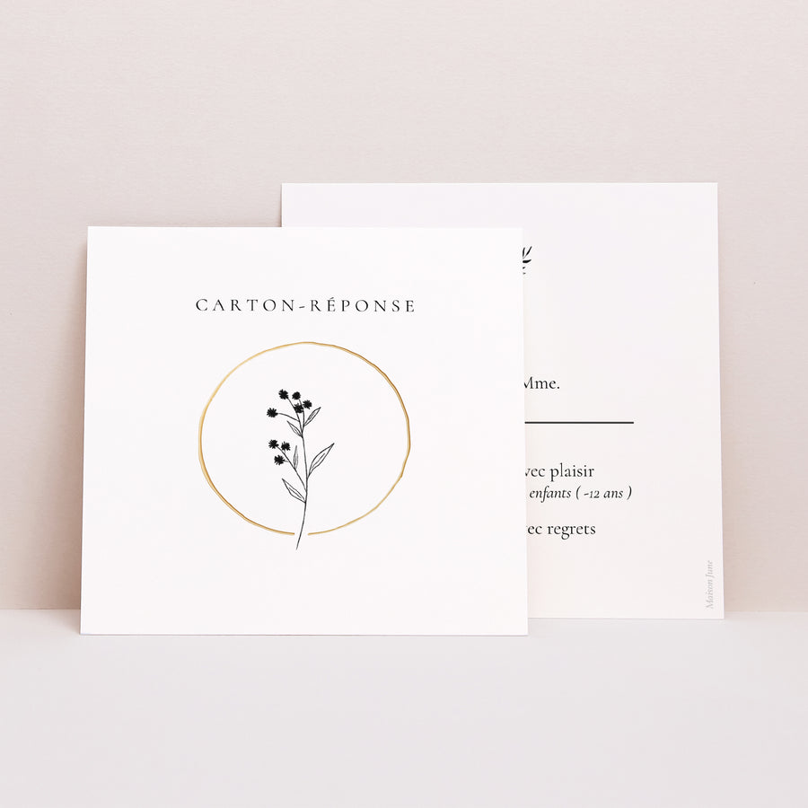 Carton réponse Mariage Carré Alliance Végétale photo