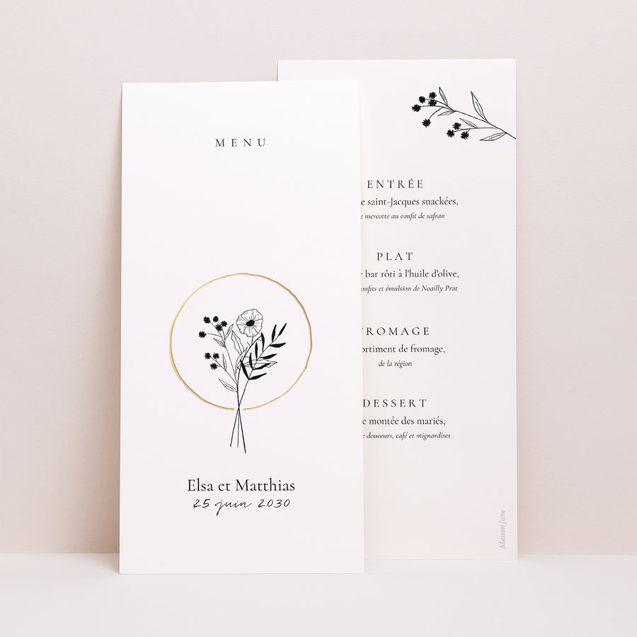 Menu Mariage Panoramique portrait Alliance Végétale photo