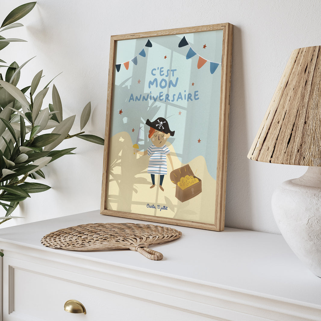 Affiche Anniversaire Enfant Portrait Petit pirate photo N° 5