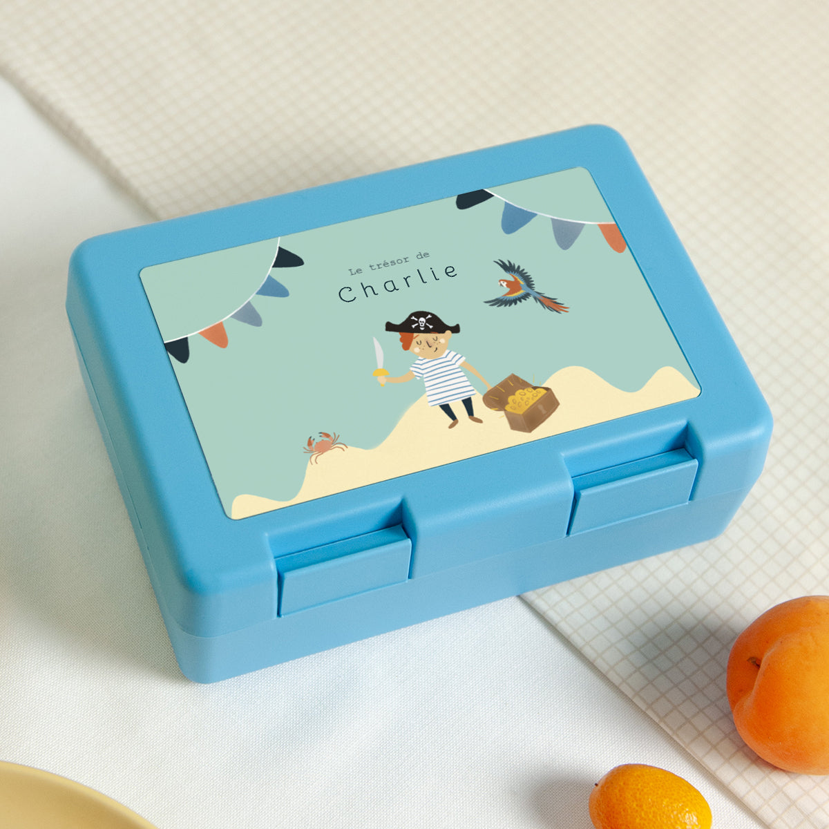 Boite goûter Anniversaire Enfant Bleue Petit pirate photo N° 1