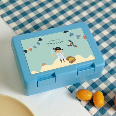 Boite goûter Anniversaire Enfant Bleue Petit pirate