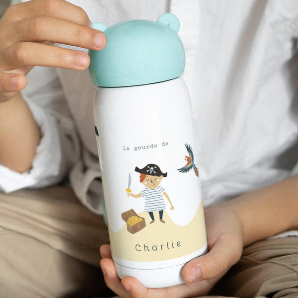 Gourde enfant Anniversaire Enfant Bleue, 32 cl Petit pirate photo