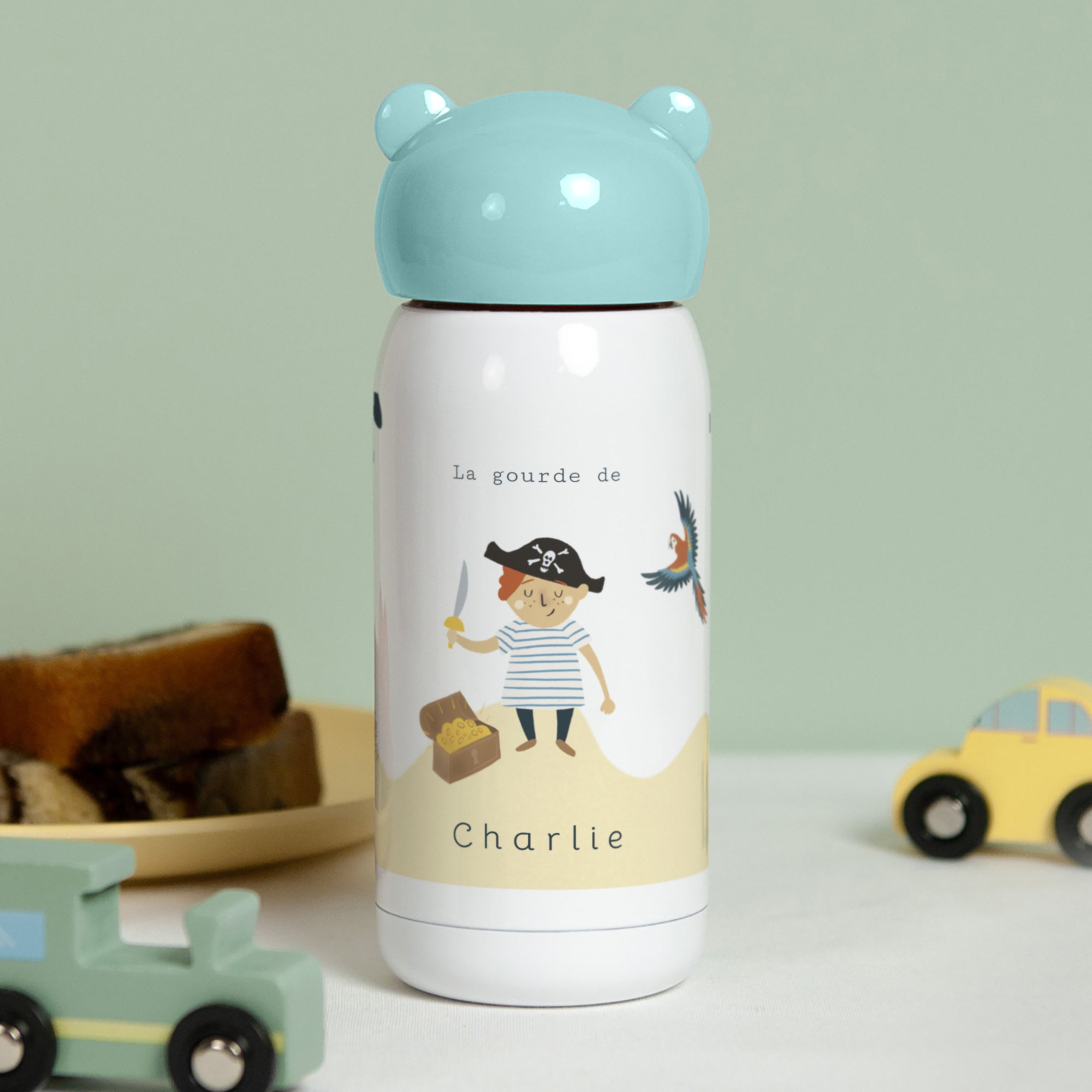 Gourde enfant Anniversaire Enfant Bleue, 32 cl Petit pirate photo N° 3