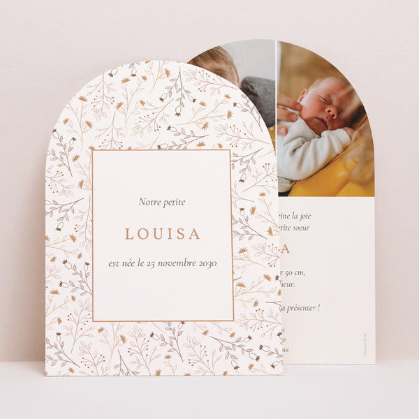 Faire-part Naissance Petite arche Liberty d'automne photo
