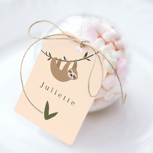 Boîte à bonbons Anniversaire Enfant boule avec étiquette fanion Paresseux photo