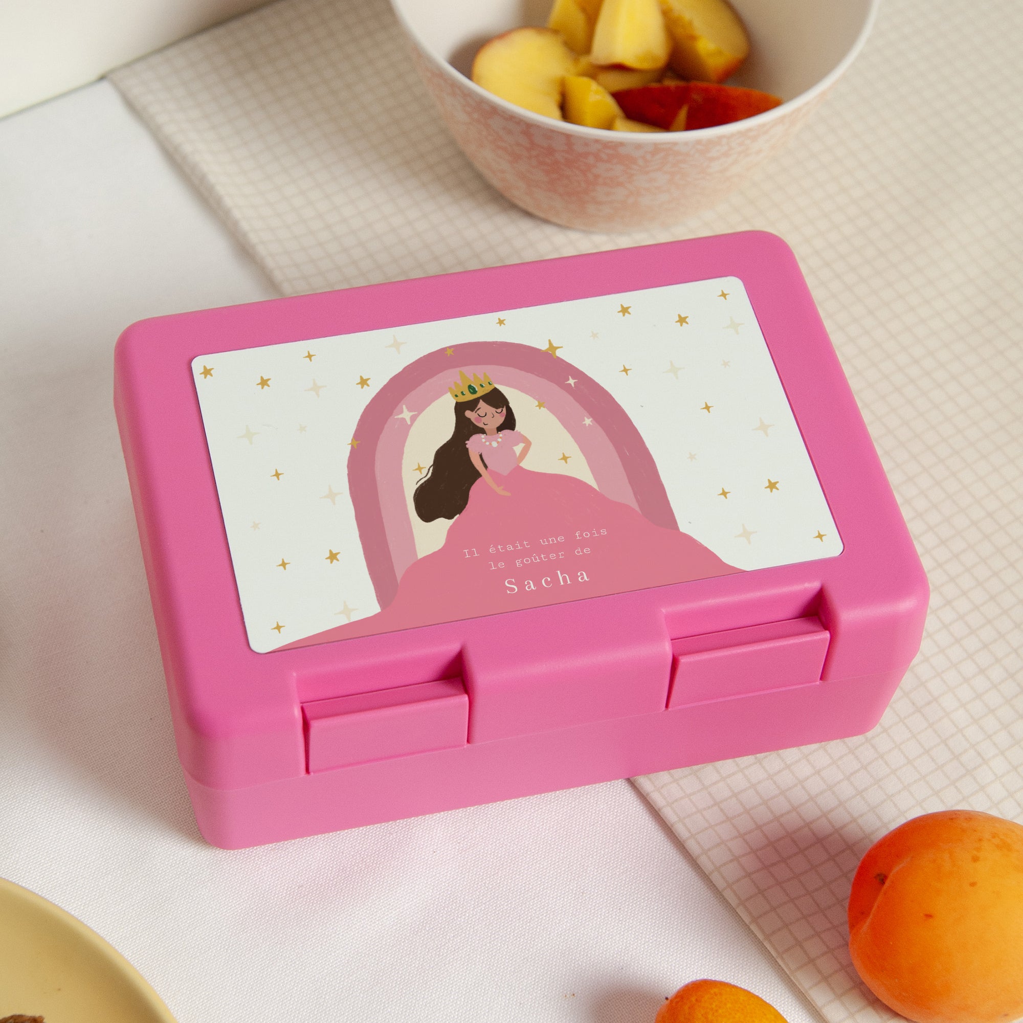 Boite goûter Anniversaire Enfant Rose Princesse Arc-en-ciel photo N° 1