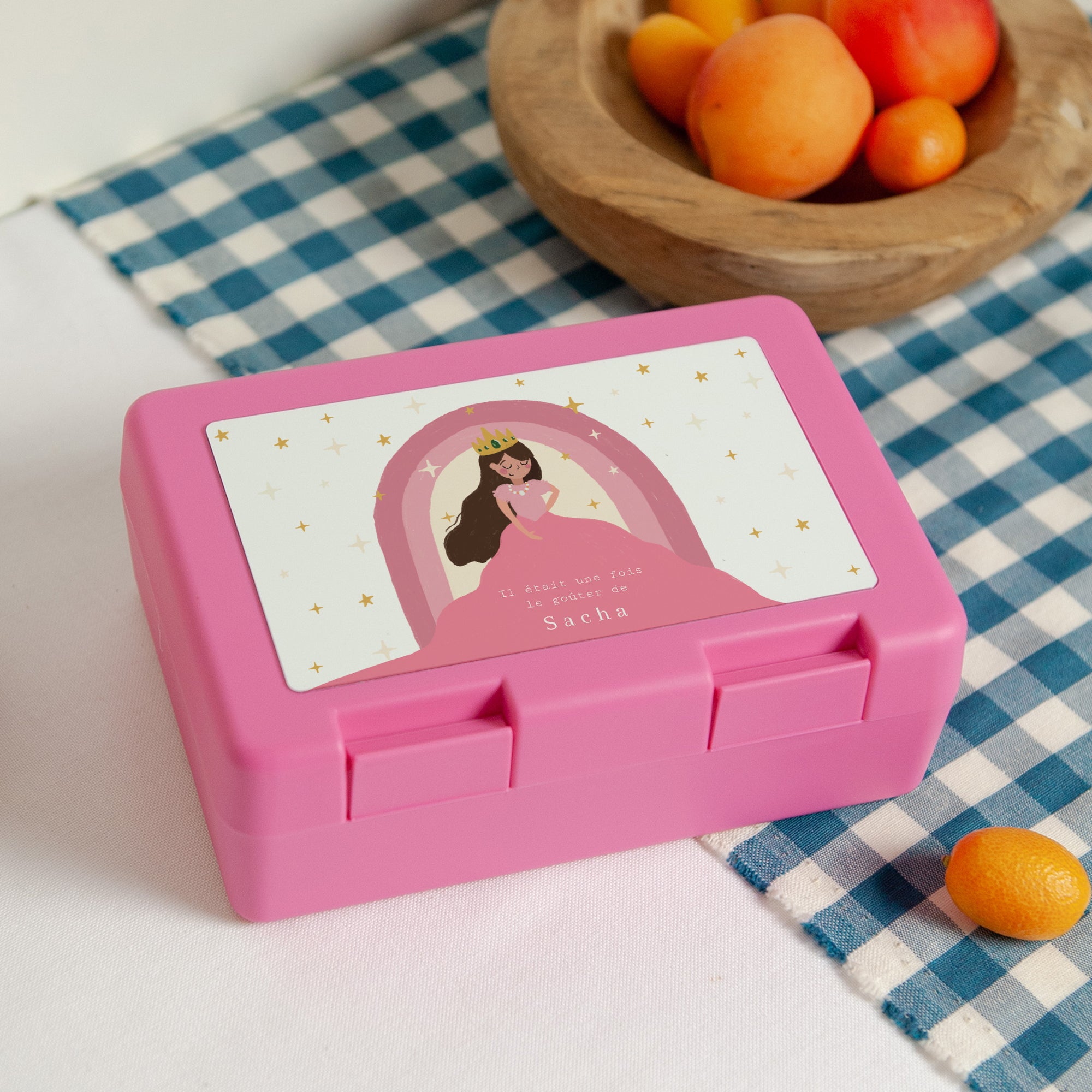 Boite goûter Anniversaire Enfant Rose Princesse Arc-en-ciel photo N° 2
