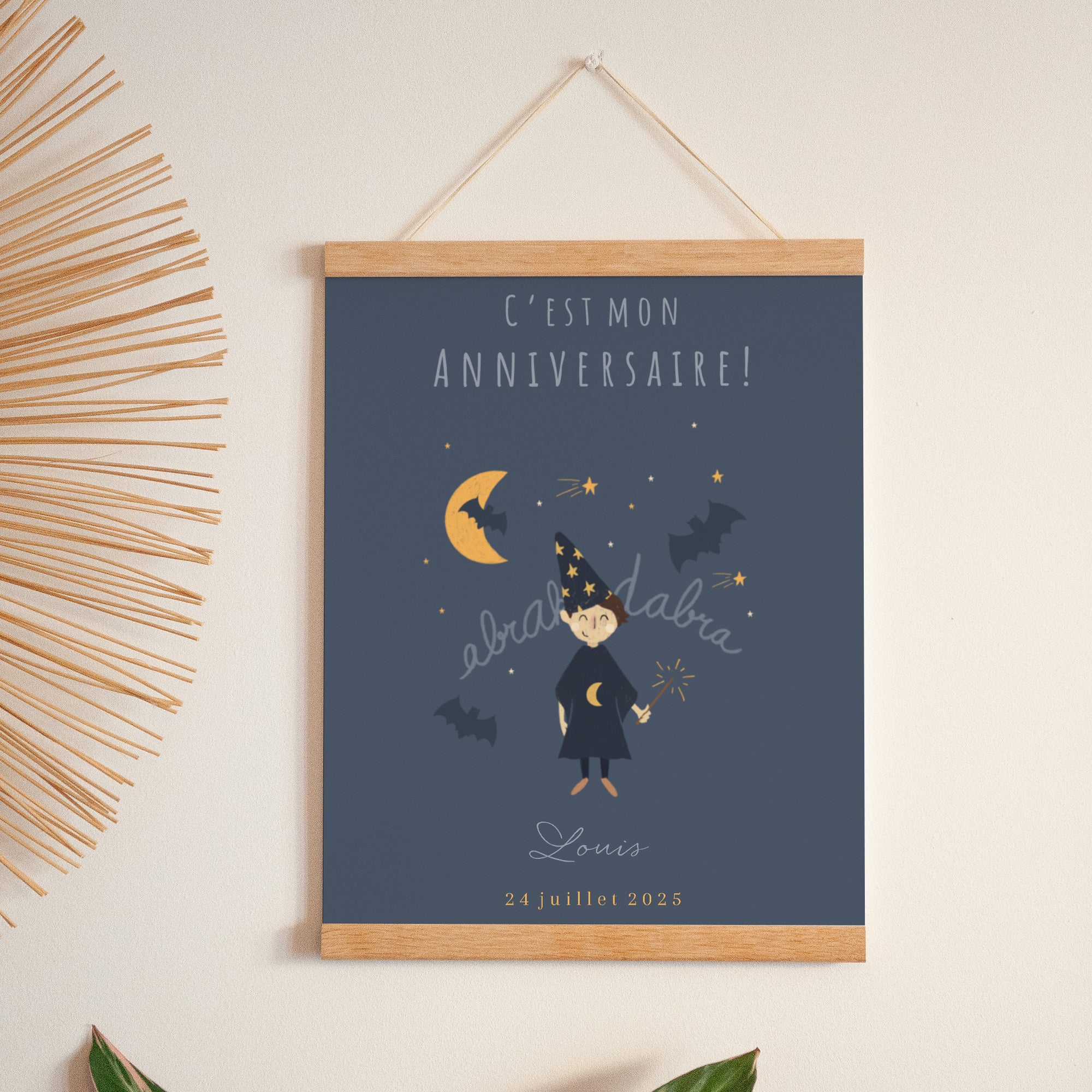 Affiche Anniversaire Enfant Portrait 30 x 40 cm Super Sorcier photo N° 1