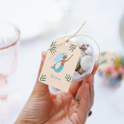 Boîte à bonbons Anniversaire Enfant boule avec étiquette fanion Jolie Sirène photo N° 3