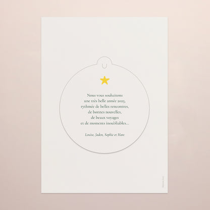 Carte de Noel Fin d'année Détachable Le skieur photo N° 3