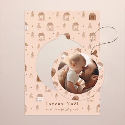 Carte de Noel Fin d'année Détachable Maisonnettes d'hiver photo N° 1