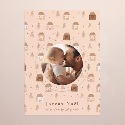 Carte de Noel Fin d'année Détachable Maisonnettes d'hiver photo N° 2