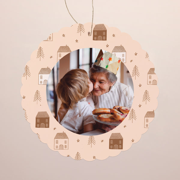 Carte de Noel Fin d'année À suspendre Maisonnettes d'hiver photo