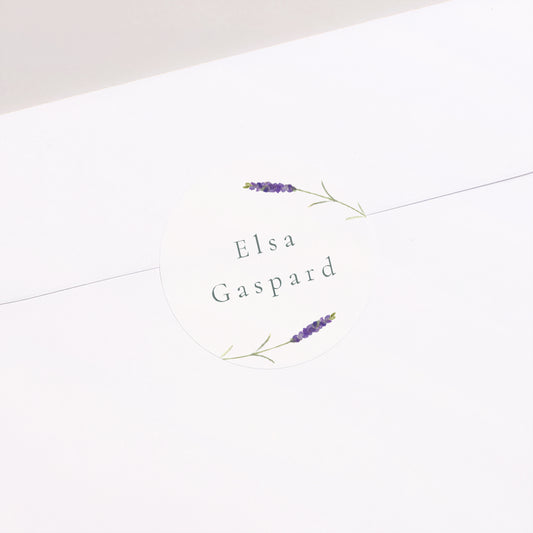 Sticker Mariage Rond lavande aquarelle photo