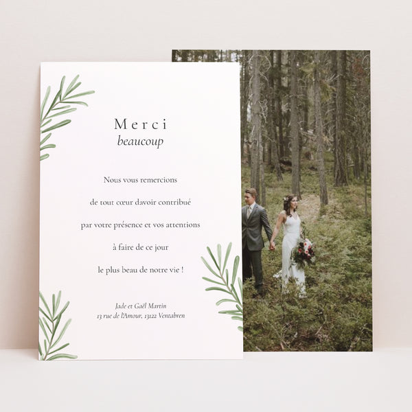 Remerciements Mariage Portrait Romarin de Provence photo