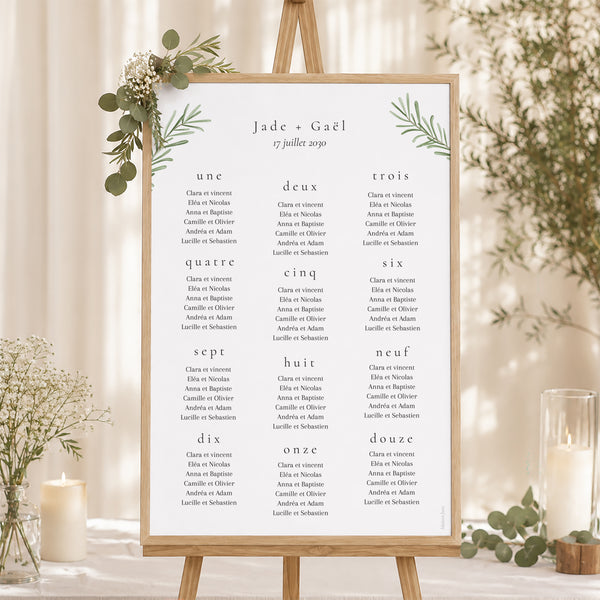 Plan de table Mariage Portrait Romarin de Provence photo