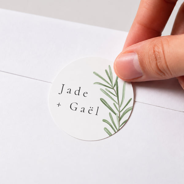 Sticker Mariage Rond Romarin de Provence photo