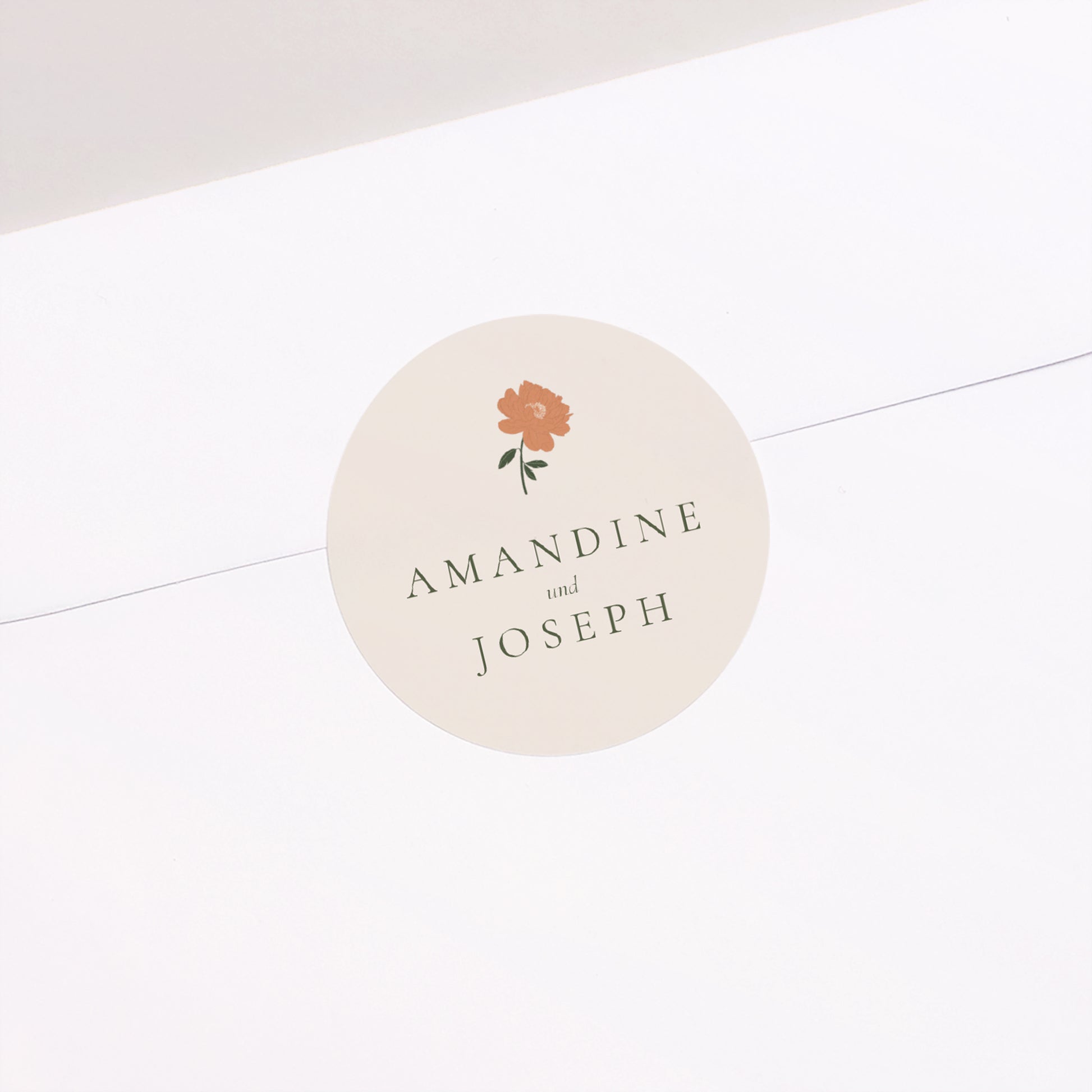 Sticker Mariage Rond Liberty Poudré photo N° 1
