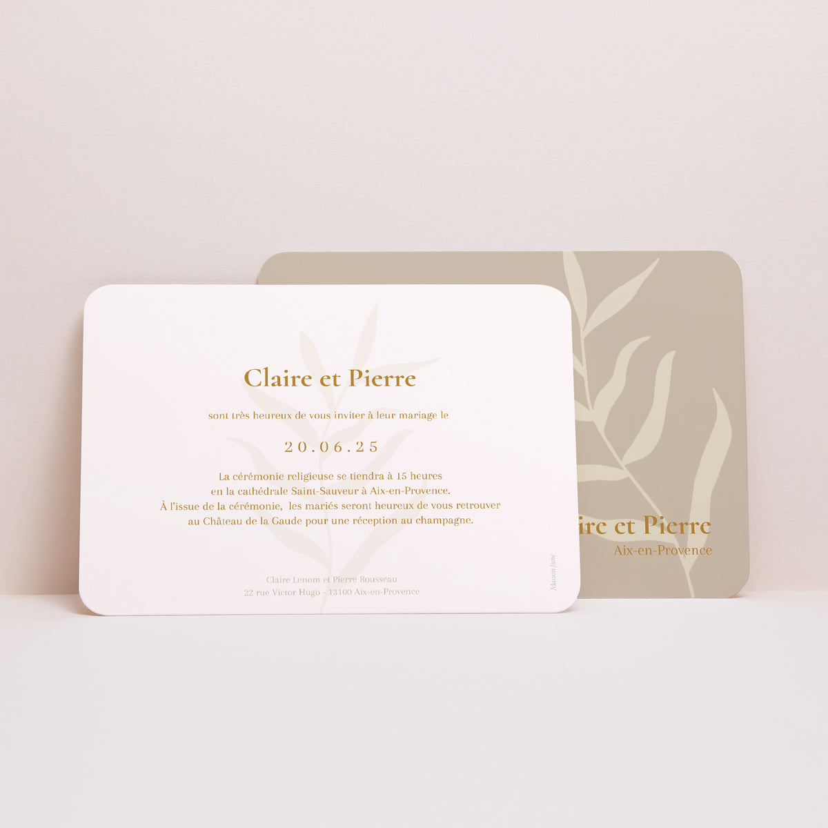 Faire-part Mariage Paysage, bords arrondis Bohème Chic photo N° 3
