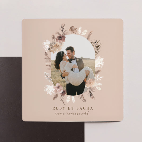 Remerciements Mariage Lot de 9, magnétique Bohème floral photo